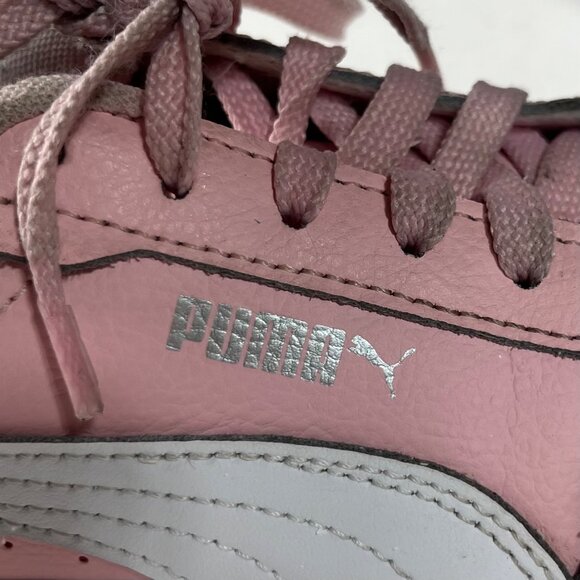 Puma Sneakers Girls Size 4.5 Pink White Casual Lace-Up Shoes - Picture 7 of 11